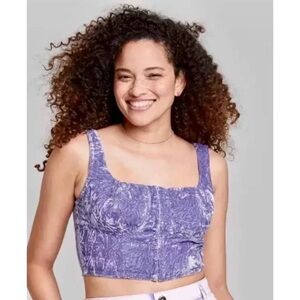 Purple velvet corset top